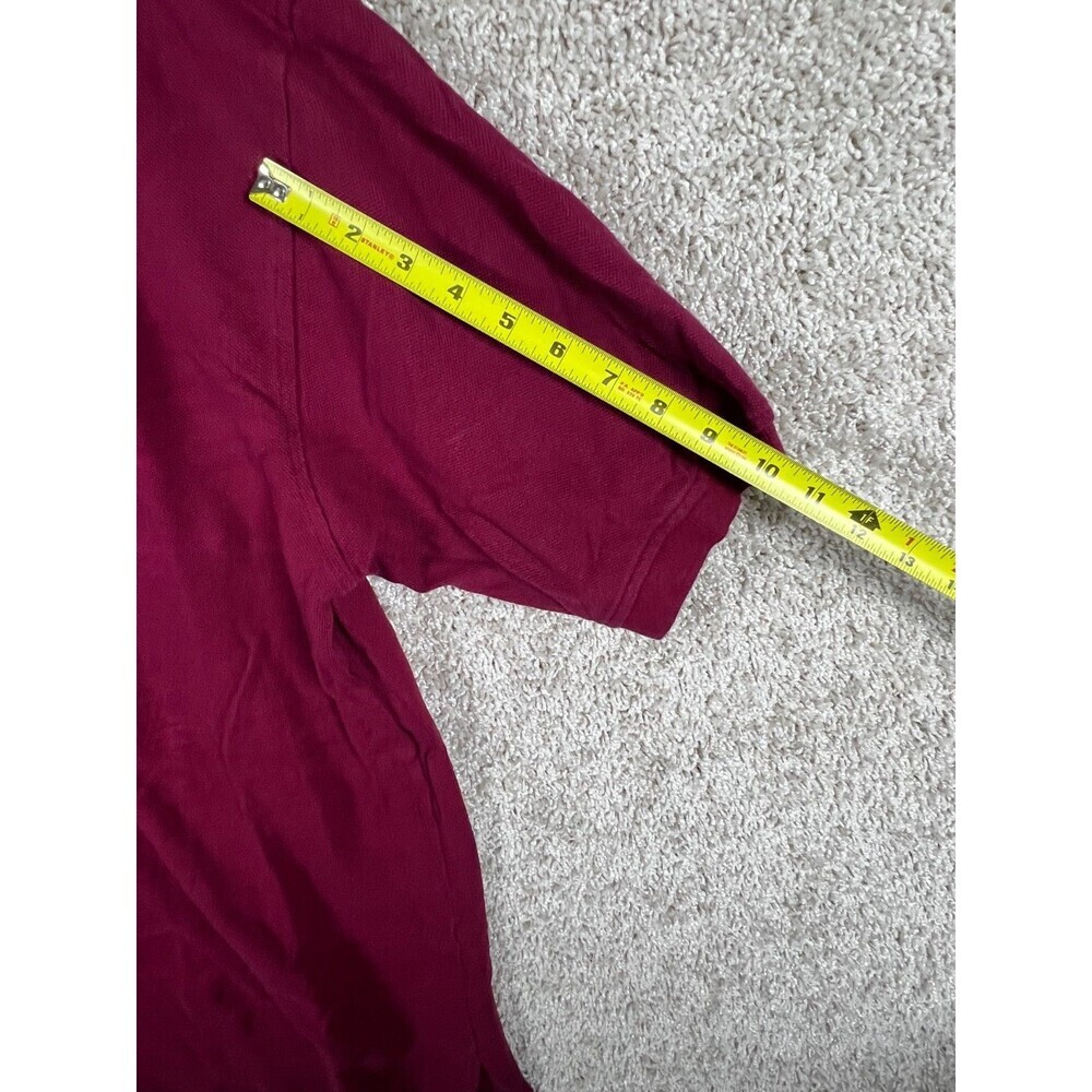 Club Room Men’s Polo Shirt Burgundy Short Sleeve Casual Cotton Classic FitSize L - Picture 3 of 6